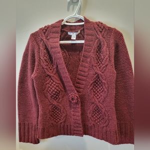 CAbi 100% Lambswool Burgundy Sweater